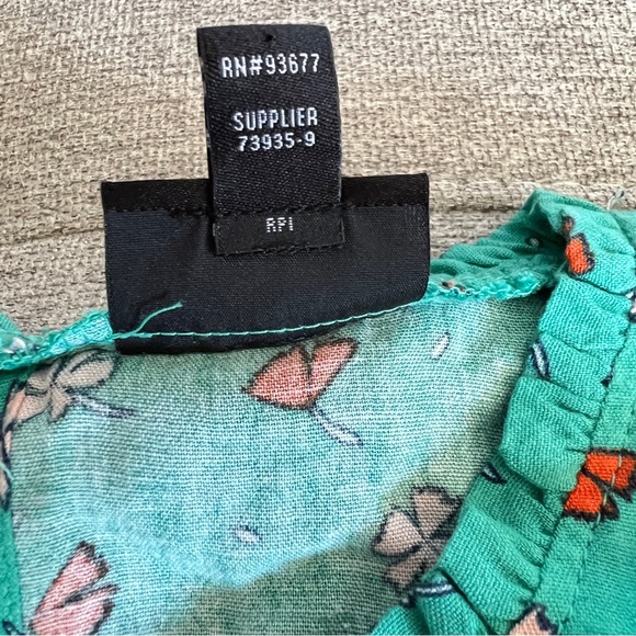 a.n.a Shirred Sleeve Floral Blouse Size XL - Picture 7 of 8